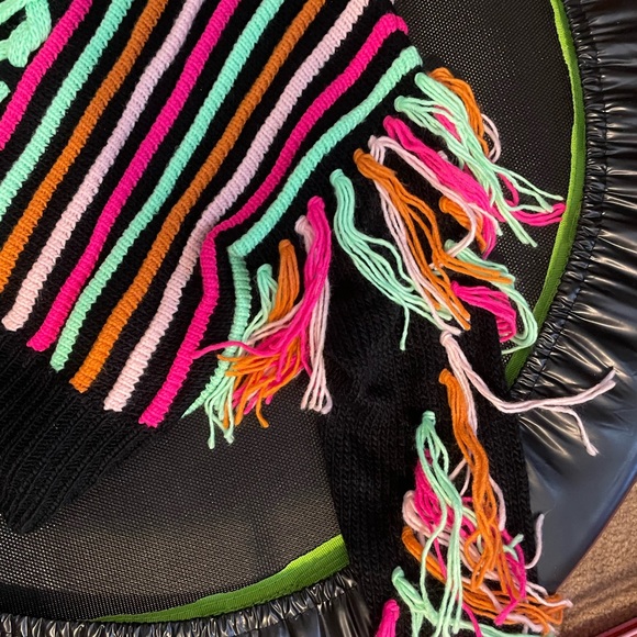 Striped Fringe Neon Sweater - Picture 7 of 8